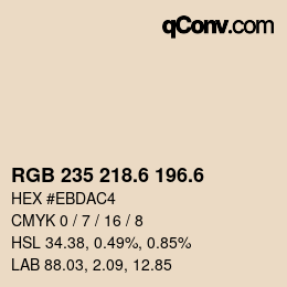 カラーコード: RGB 235 218.6 196.6 | qconv.com