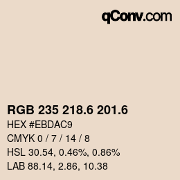 カラーコード: RGB 235 218.6 201.6 | qconv.com