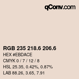 カラーコード: RGB 235 218.6 206.6 | qconv.com