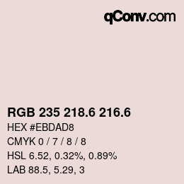 カラーコード: RGB 235 218.6 216.6 | qconv.com