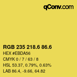 カラーコード: RGB 235 218.6 86.6 | qconv.com