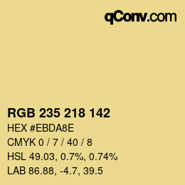 カラーコード: RGB 235 218 142 | qconv.com