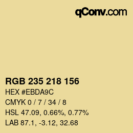 Color code: RGB 235 218 156 | qconv.com