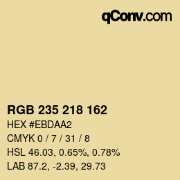 Color code: RGB 235 218 162 | qconv.com