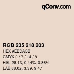 カラーコード: RGB 235 218 203 | qconv.com