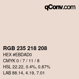 Color code: RGB 235 218 208 | qconv.com
