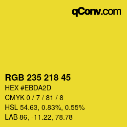 Color code: RGB 235 218 45 | qconv.com