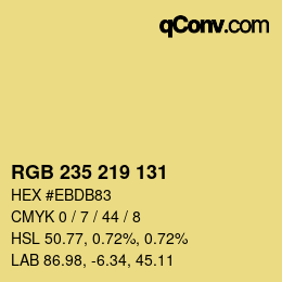 カラーコード: RGB 235 219 131 | qconv.com