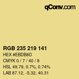 カラーコード: RGB 235 219 141 | qconv.com