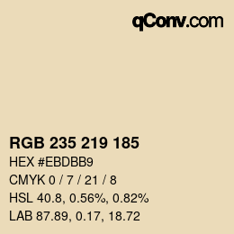 カラーコード: RGB 235 219 185 | qconv.com