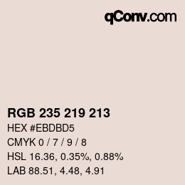 Color code: RGB 235 219 213 | qconv.com