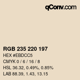 Color code: RGB 235 220 197 | qconv.com