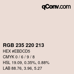 Color code: RGB 235 220 213 | qconv.com