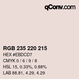 Color code: RGB 235 220 215 | qconv.com