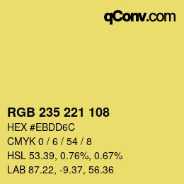 カラーコード: RGB 235 221 108 | qconv.com