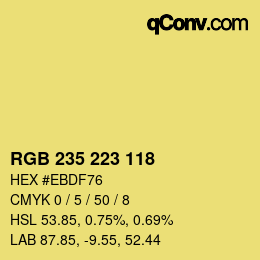Color code: RGB 235 223 118 | qconv.com