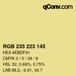 Color code: RGB 235 223 145 | qconv.com