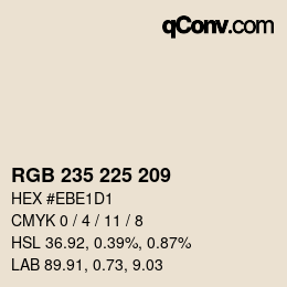 カラーコード: RGB 235 225 209 | qconv.com