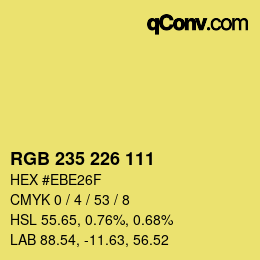 Color code: RGB 235 226 111 | qconv.com