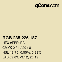Color code: RGB 235 226 187 | qconv.com