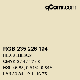 Código de color: RGB 235 226 194 | qconv.com