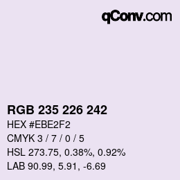 Color code: RGB 235 226 242 | qconv.com
