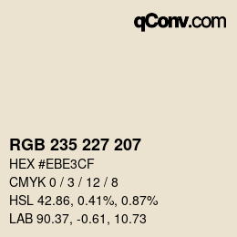 カラーコード: RGB 235 227 207 | qconv.com