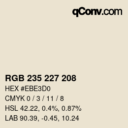 Farbcode: RGB 235 227 208 | qconv.com