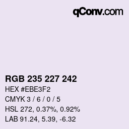 Color code: RGB 235 227 242 | qconv.com