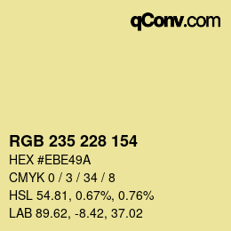 Color code: RGB 235 228 154 | qconv.com
