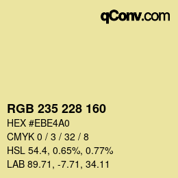 カラーコード: RGB 235 228 160 | qconv.com