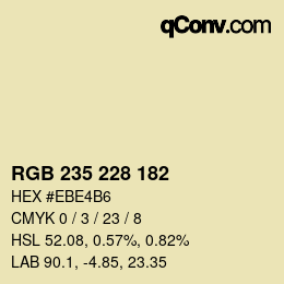 カラーコード: RGB 235 228 182 | qconv.com