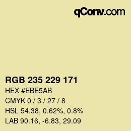 カラーコード: RGB 235 229 171 | qconv.com