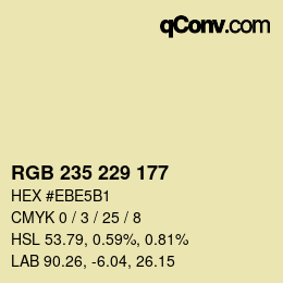 カラーコード: RGB 235 229 177 | qconv.com