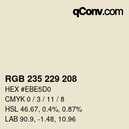 カラーコード: RGB 235 229 208 | qconv.com