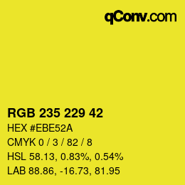 Color code: RGB 235 229 42 | qconv.com