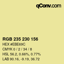 Color code: RGB 235 230 156 | qconv.com