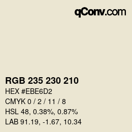 カラーコード: RGB 235 230 210 | qconv.com