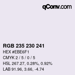 Color code: RGB 235 230 241 | qconv.com