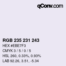 Color code: RGB 235 231 243 | qconv.com
