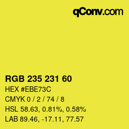 Color code: RGB 235 231 60 | qconv.com