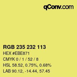 Color code: RGB 235 232 113 | qconv.com