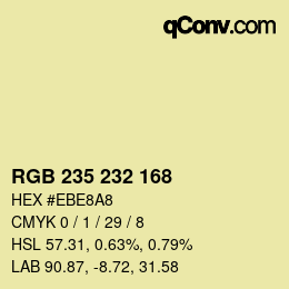 Color code: RGB 235 232 168 | qconv.com