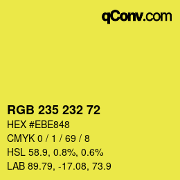 Color code: RGB 235 232 72 | qconv.com