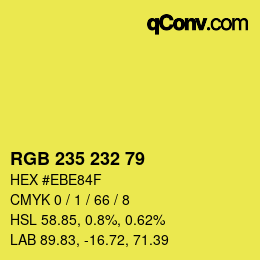 Color code: RGB 235 232 79 | qconv.com