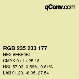 カラーコード: RGB 235 233 177 | qconv.com