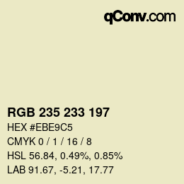 カラーコード: RGB 235 233 197 | qconv.com