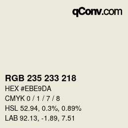 カラーコード: RGB 235 233 218 | qconv.com