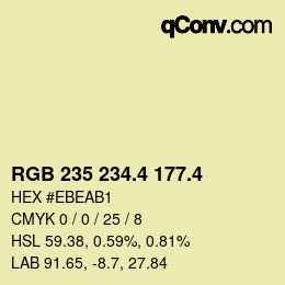 カラーコード: RGB 235 234.4 177.4 | qconv.com
