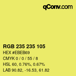 Color code: RGB 235 235 105 | qconv.com